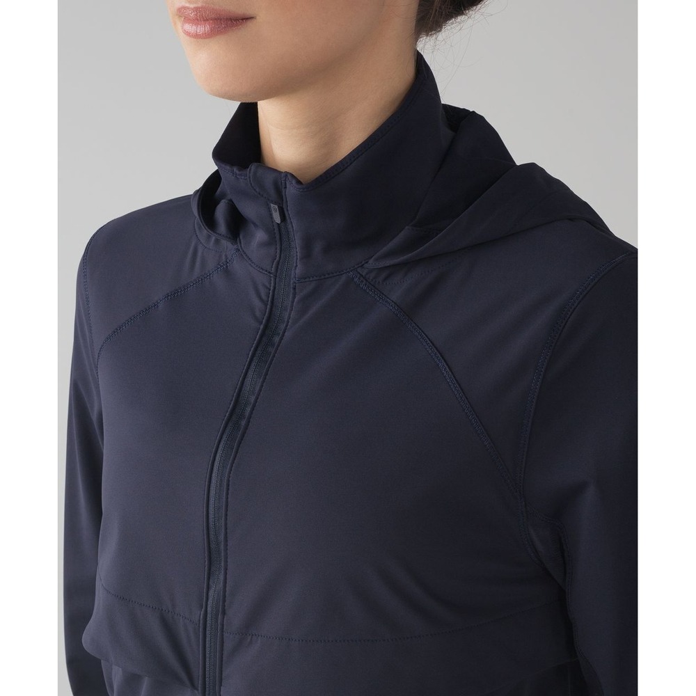 Lululemon Kicking Asphalt Jacket Midnight Navy Blue Full Zip Size 8 Hooded Light - Picture 7 of 16